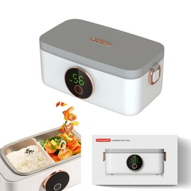 Portable Electric Lunch Box, 60W Cordless Portable Electric Self Heating Lunch Box, 16000mAh Rechargeable Cordless Heated Lunch Box, Car Truck Self Heating Lunch Box for Travel