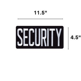 Large Security Patch With Velcro for Security Guards 11.5" x 4.5" for use with Vests, 2 Pack