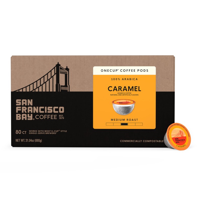San Francisco Bay K-Cup Coffee Pods, Caramel (80 ct), Medium