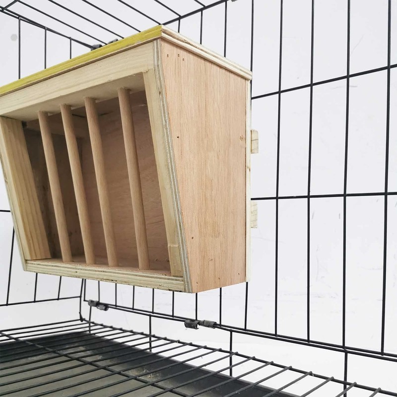 kathson Rabbit Hay Feeder Rack Wooden Food Feeding Manger Bunny