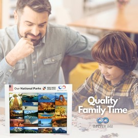 Better Me Our National Parks Puzzle 1000 Piece - USA National Parks Jigsaw Puzzle, Acadia, Yellowstone, Zion, Arches, Crater Lake, Mount Rainier, Great National Park Gifts 1000 Piece Puzzle