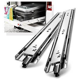 YENUO Heavy Duty Drawer Slides Full Extension with Lock Side Mount 14 16 18 20 22 24 26 28 30 32 34 36 40 Inch Ball Bearing Metal Rails Track Guide Glides Runners 150 Lbs 1 Pair (with Lock, 14 inch)