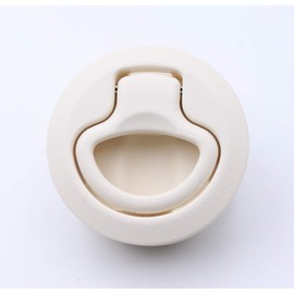 Slam Latch Hatch Round Pull Latch (OWACH AL-958-4W) for Boat Deck RV Cabinet Door Drawers Replace M1-64-7 Push-to-Close (Off-White, 3/4" Door, Non-Locking)