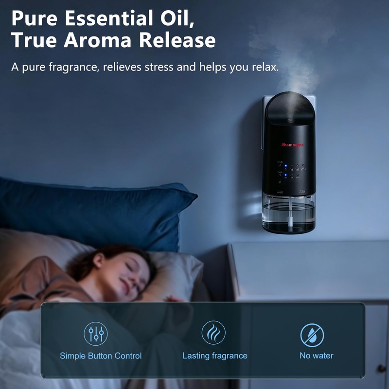 2026 Plug-in Essential Oil Diffuser – Waterless Scent Diffuser, Smart