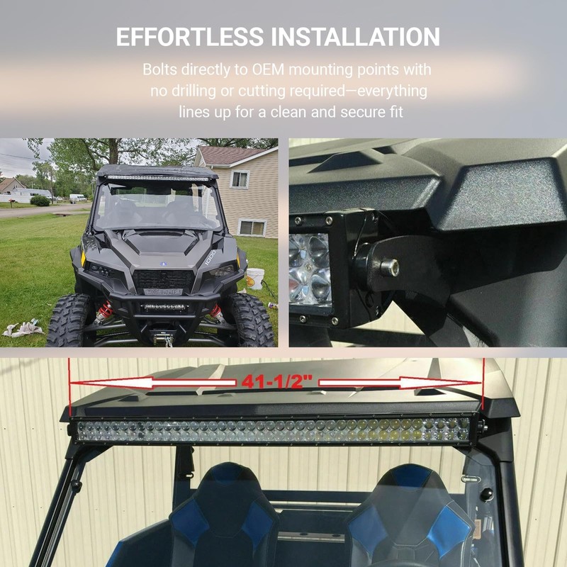 Upper Windshield 42" Inch LED Light Bar Mounting Brackets Compatible