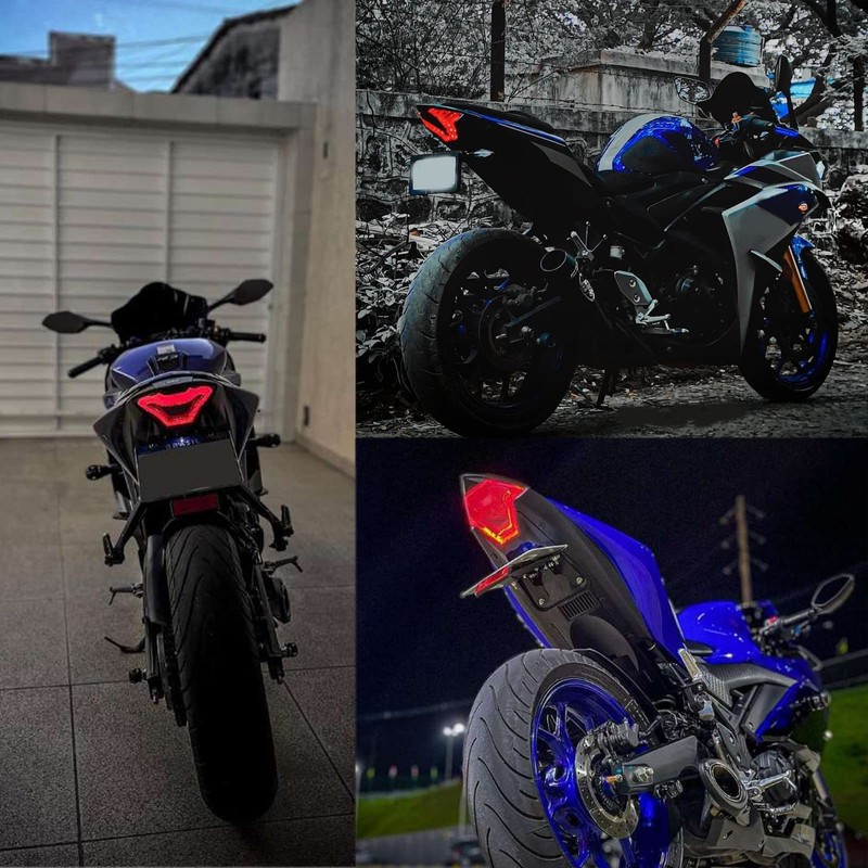 JMTBNO Motorcycle Brake Light Tail Lamp with LED Turn Signals