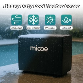 MICOE Swimming Pool Heat Pump Cover for Outside Units,Waterproof UV Resistant Dustproof Heater Cover, Winter Protection for Pool Heater 37.4”x15.35”x22.83” Black
