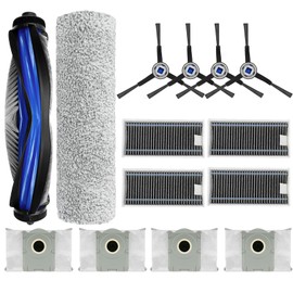 Replacement Parts for Ecovacs Deebot X8 Pro Omni for Yeedi S14 Plus Robot Vacuum Accessories Include 1 Main Brush 1 Roller Mop Pad 4 Side Brush 4 Hepa Filter 4 Dust Bag
