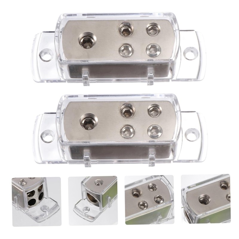 WOFASHPURET 2pcs 4 Audio Splitter Amplifier Power Car Distribution Block