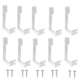 auaurly 10 Pack A285 RV Side Curtain Retainer White Plastic Side Curtain Hold Down with Screws,Window Covering Hardware for Camper Motorhome Travel Trailer Curtain Holder