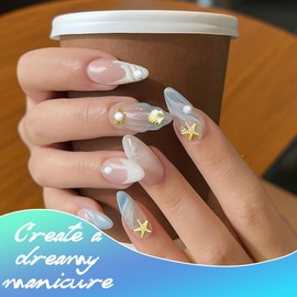 1 Box 3D Nägel Charm, Nail Charms Gold, Strass Perlen Nagelkunst-Charms, Metall Nagel Charms, Nägel Zubehör, für DIY Schmuckdekoration Nagel Dekorationen