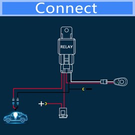 Shengbowi Kabelbaum Kabelsatz Relais Adapter für KFZ Scheinwerfer Arbeitsscheinwerfer Tagfahrleuchten Lichtleisten DC 12V On - Off Strobe Fernbedienungsschalter Universal