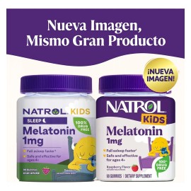 Melatonina Natrol Kids Niños 120 Gomitas 1mg Sleep Calm Frutos Rojos