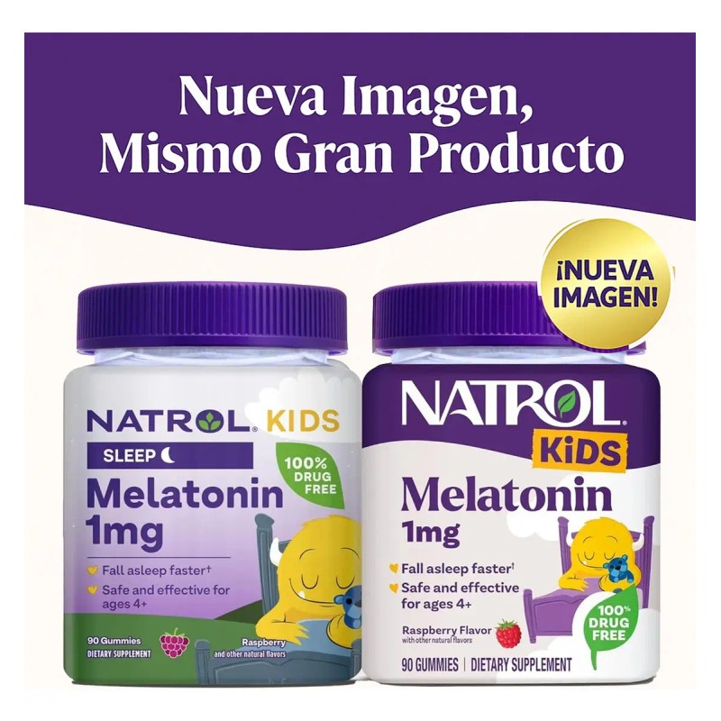 Melatonina Natrol Kids Niños 120 Gomitas 1mg Sleep Calm Frutos