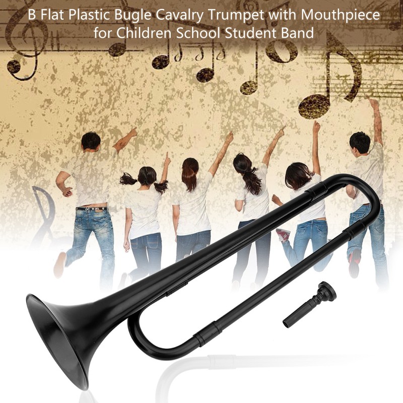 B Flat Plastic Bugle Cavalry Trumpet with Mouthpiece for Children