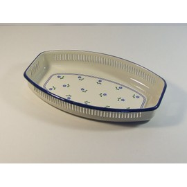 Enamel Bread Basket Fruit Bowl with Flowers
