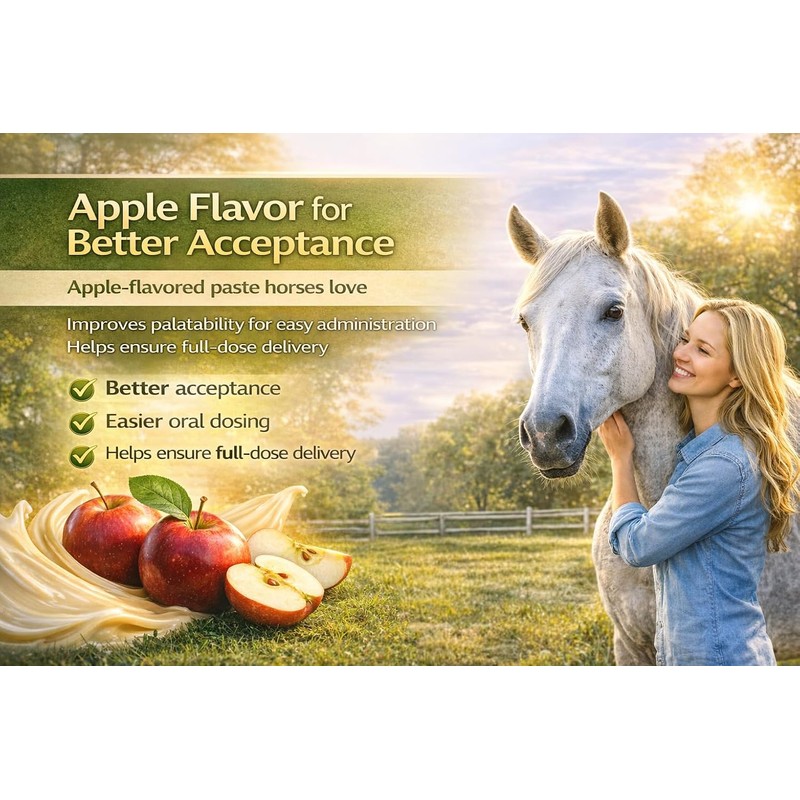 IverGuard Horse Paste 1.87%: Apple-Flavored Horse Paste, Up to 3086lbs,