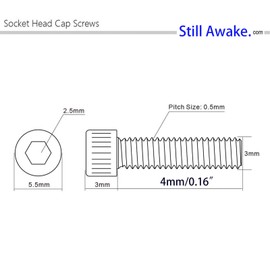 30 Pcs M3-0.5 x 4mm Hex Socket Head Cap Screws, 12.9 Grade Alloy Steel, Allen Socket Drive, Black Oxide Finish, Machine Thread，Full Thread （30 Pcs M3-0.5 x 4mm）