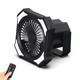 LXSINO Camping Fan with LED Lantern, 3 Level Fan Speed 10000mAh Rechargeable Battery Powered Fan with Remote for Travel, Hiking, Fishing, Picnic