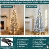 6FT Flocked Pull Up Prelit Christmas Tree with 200 Warm