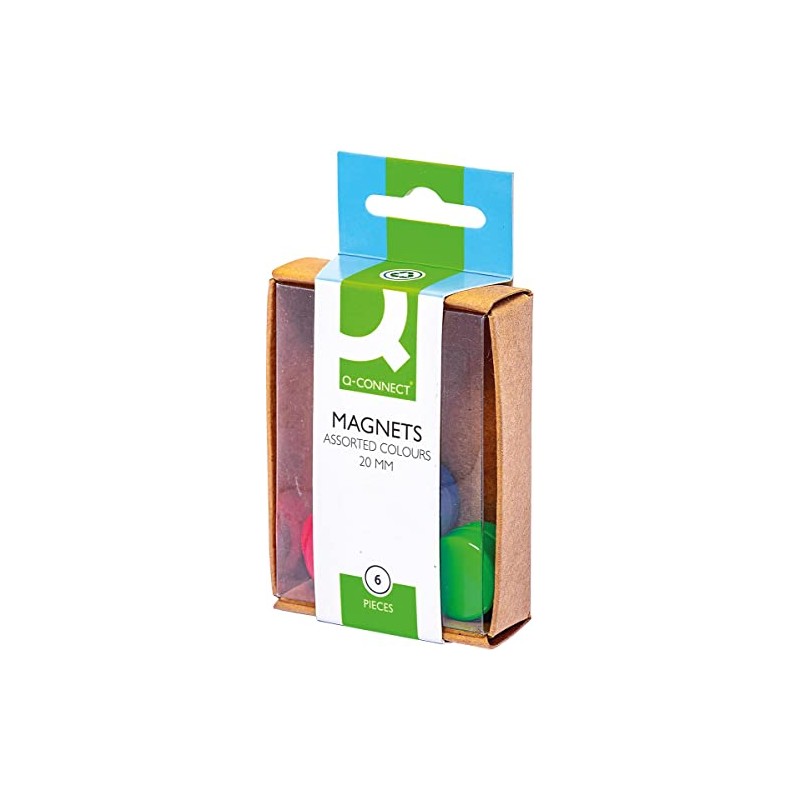 Q-Connect Round Magnet 20mm Assorted (60 Pack)