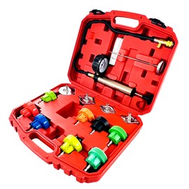 HZAUTOS 14PCS Pressure Leak Tester Tool Kit, Radiator Pump Pressure Tester Kit for Automotive Cooling System Water Tank Leakage Detection