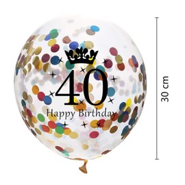 DIWULI 5 Balloons Birthday Number 40 Happy Birthday Set