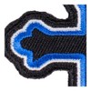 Blue & Black Decorative Cross Patch, Religious Cross Patches