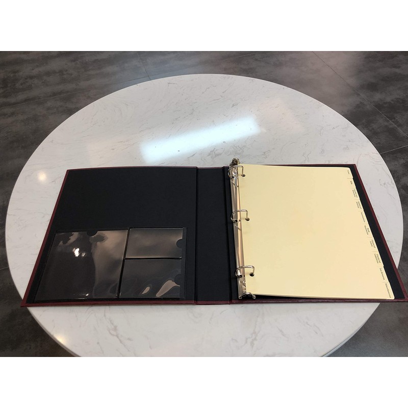 Red Estate Planning Binder with Slipcase and 11 Tabs, Holds