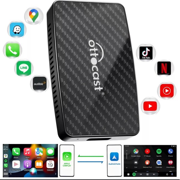 Ottocast 3-IN-1 Play2Video Pro Multimedia Adapter Wireless Carplay&Androi