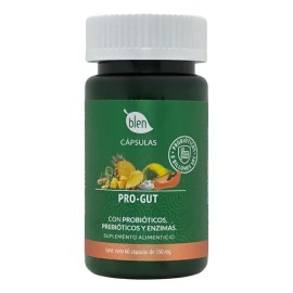 Pro Gut Blen Cápsulas Probioticos Prebioticos Digestivo 60pz Sin Sabor
