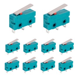 BlueStars Pack of 10 KW4-3Z-3 Micro Limit Switch Lever Arm 28mm Long with 3 terminals 250VAC/125VDC 5A Compatible for Appliances and General Electrical Equipment Supplies