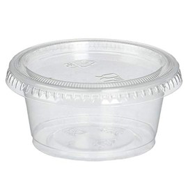 Reditainer Plastic Disposable Portion Souffle Cup with Lids, 100 Count (Pack of 1), White, 0.01 gallons