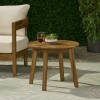 GDFStudio Outdoor Acacia Wood Circular Side Table, Teak