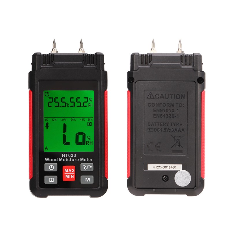 Wood Moisture Meter Multifunctional Digital Moisture Detection Tester for Firewood