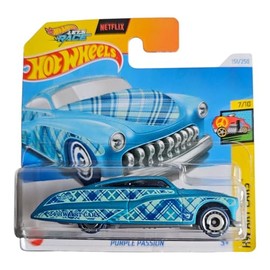 Hot Wheels Purple Passion Die-Cast Car, Blue Plaid Design, 1:64 Scale, Treasure Hunt Edition WITH PROTECTIVE CASE