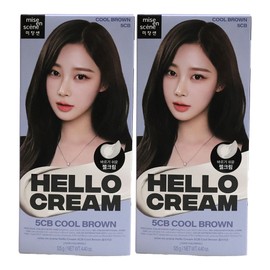Mise-en-scène New Hello Cream Hair Dye 5CB Cool Brown x2 / 미쟝센 뉴 헬로크림 염색약 5CB 쿨브라운 x2개