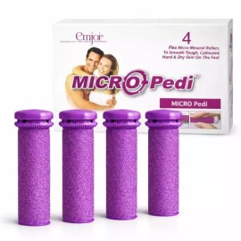 Emjoi 마이크로-페디 호환 SoftFLEX 기술 리필 롤러 (초굵기) - 4개 팩 Emjoi Micro-Pedi Compatible SoftFLEX Technology Refill Rollers (Extra Coarse) - 4 Pack