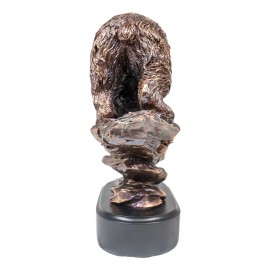 Wildlife Large Grizzly Bear Going Down Hill Bronze Electroplated Resin Figurine