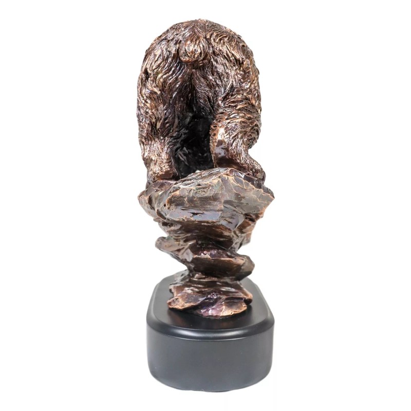 Wildlife Large Grizzly Bear Going Down Hill Bronze Electroplated Resin