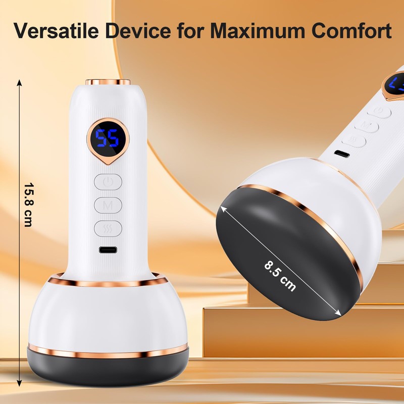 Vibrastone Massager with Heat Function and Vibration for Hands, Neck,