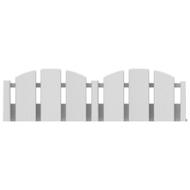 EasyFlex No-Dig Landscape Edging with Anchoring Spikes, 4.5 in. Tall Decorative Adirondack Wood-Look Fence Garden Border, 15 Foot Kit, White (3600WT-15C-6)