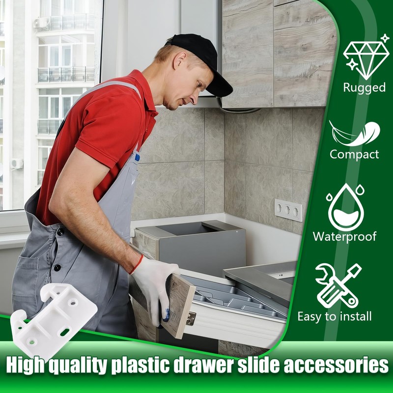 Plastic Drawer Guides, 8 Pcs Cabinet Drawer Slide Parts, Furniture