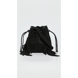 Madewell Women's The Drawstring Crossbody Bucket Bag in Suede, True Black, One Size