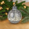 formano Deko-Kugel Silber- Frosty 29cm mit LED Licht Timer Beleuchtete