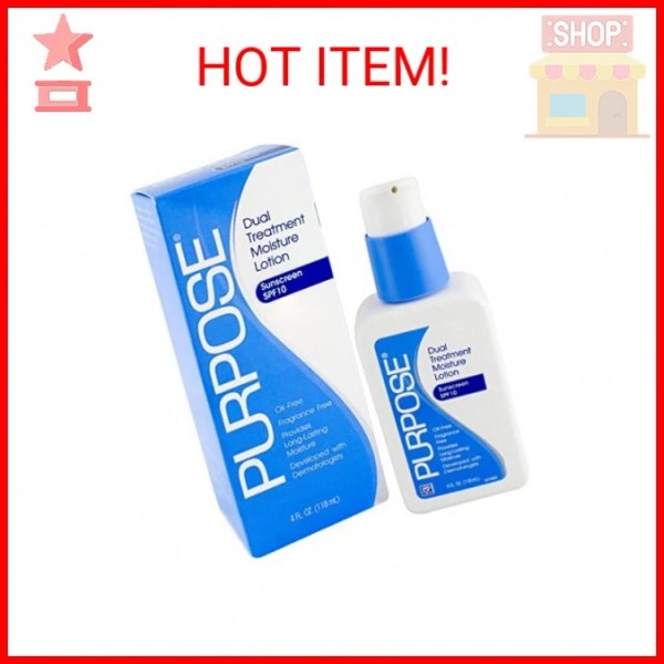 Purpose Dual Treatment Moisture Lotion with SPF 10, 4 Ounce