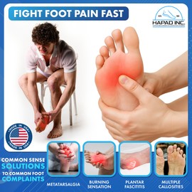 HAPAD Metatarsal Foot Pads for Women & Men, Large (Pack of 6) - Supportive, Breathable, Comfortable, Lightweight Ball of Foot Pad for Shoes & Heels - Cushions for Metatarsalgia, Mortons, Neuroma