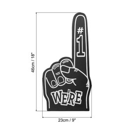 PATIKIL 18 Inch Giant Foam Finger, We Are #1 EVA Foam Hand Cheerleading in Vivid Colours for Celebration, Pom Poms, Sports Events, Spirit Games, Party, Black