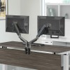 Office Star Double 27" Monitor Arms in Charcoal Steel