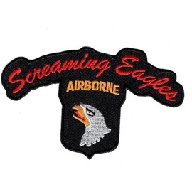 Airborne Screaming Eagle Embroidered Iron on Sew on Patch [4.0 inch]